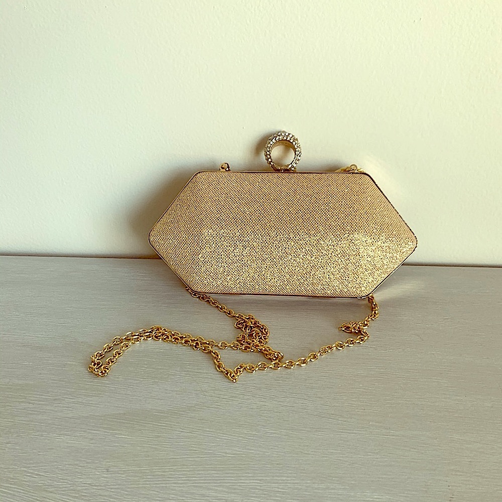 Glitter gold evening bag